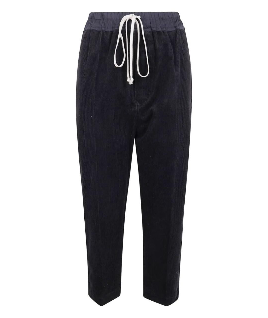 RICK OWENS Черные хлопковые прямые брюки, фото 4