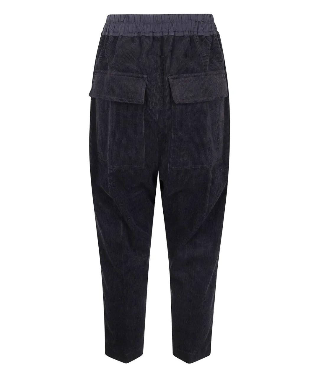 RICK OWENS Черные хлопковые прямые брюки, фото 5