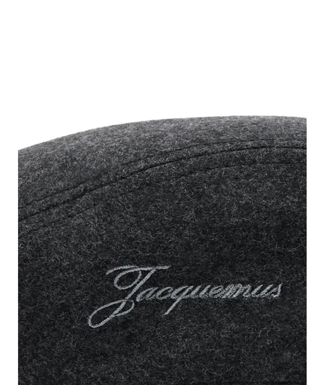 JACQUEMUS Серая хлопковая шапка, фото 3