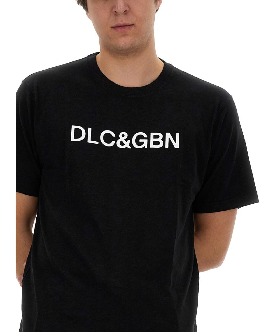 DOLCE&GABBANA Черная хлопковая футболка, фото 5