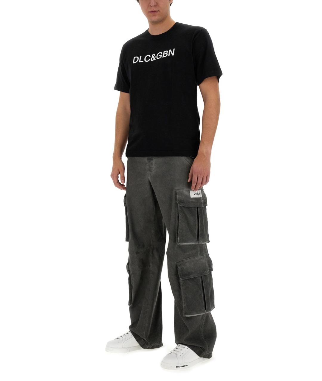 DOLCE&GABBANA Черная хлопковая футболка, фото 3