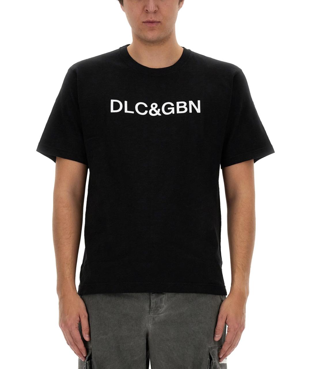 DOLCE&GABBANA Черная хлопковая футболка, фото 2