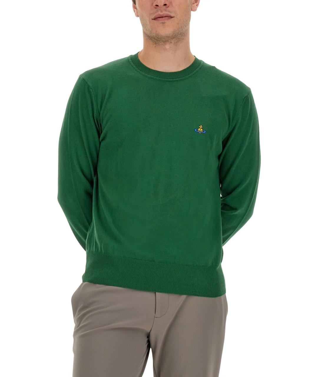 VIVIENNE WESTWOOD Зеленый хлопковый джемпер / свитер, фото 4