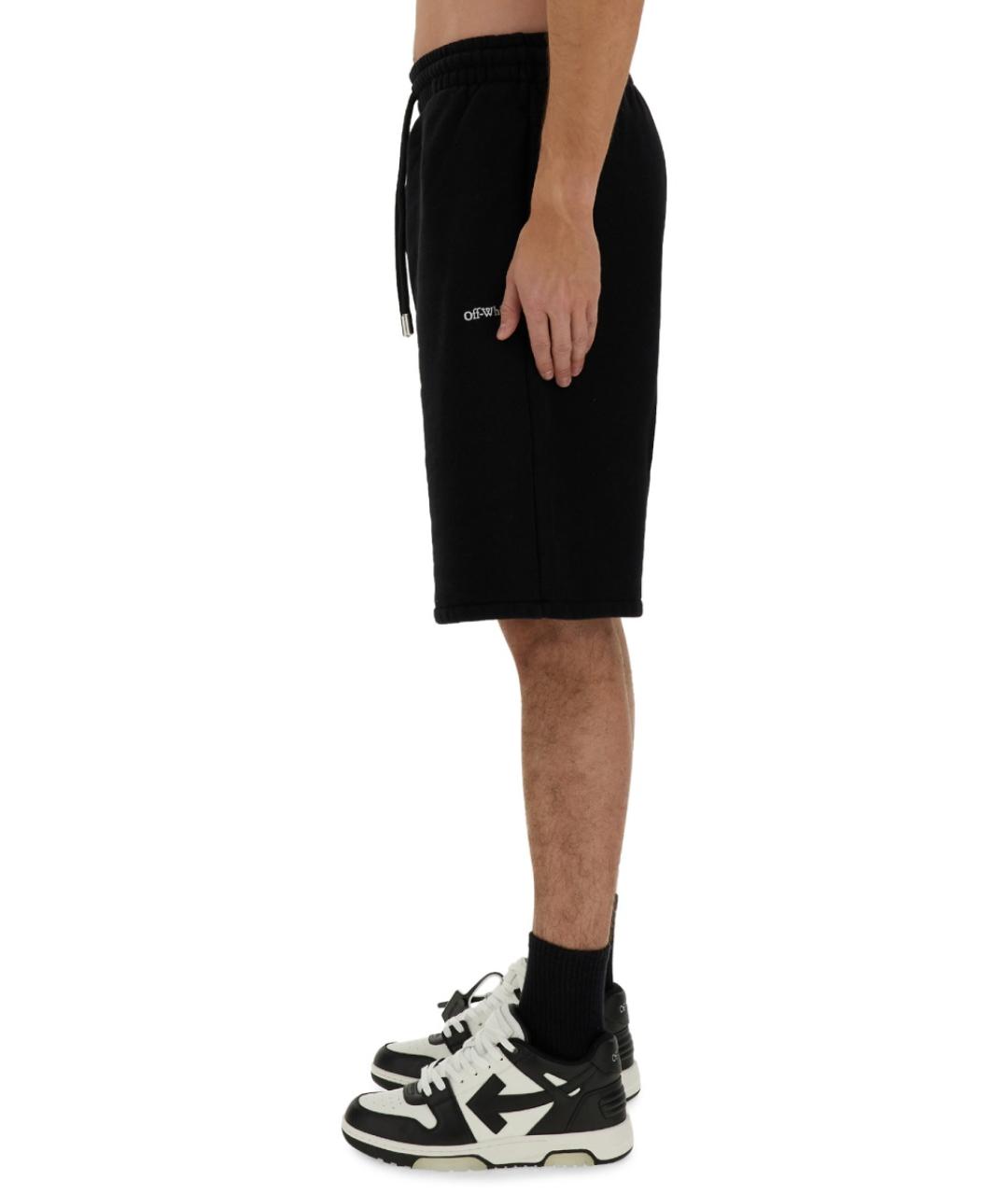 OFF-WHITE Черные хлопковые шорты, фото 4