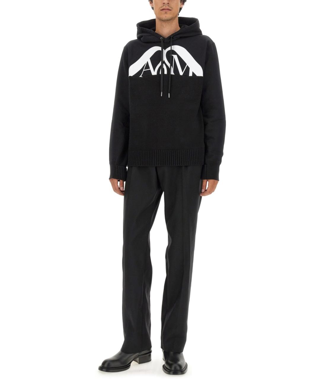 ALEXANDER MCQUEEN Черный хлопковый джемпер / свитер, фото 3