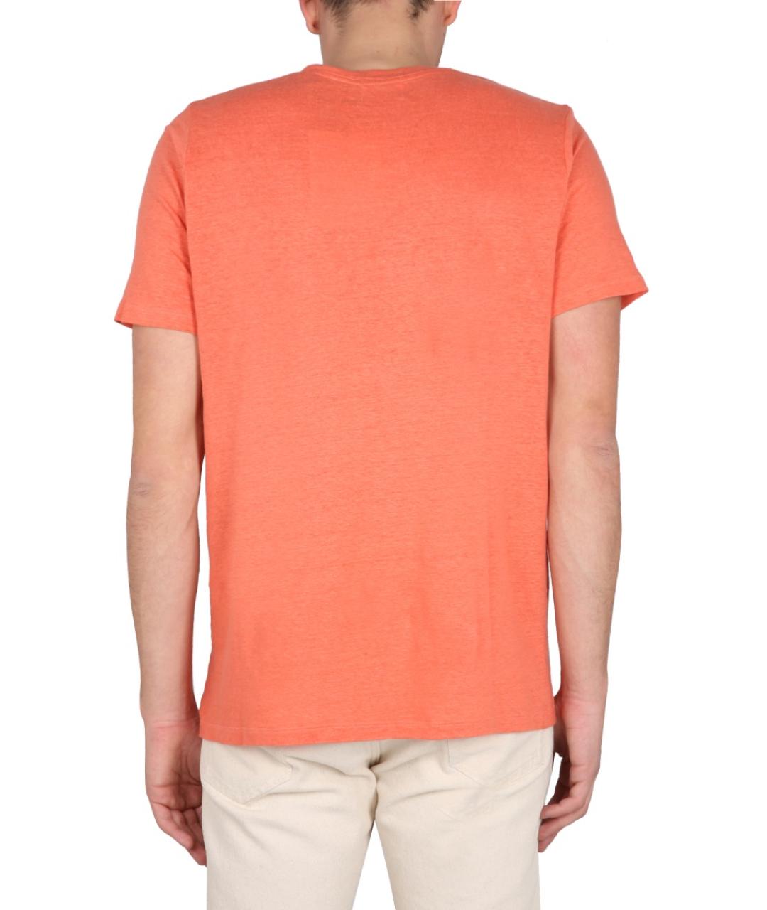 ISABEL MARANT Коралловая хлопко-леновая футболка, фото 4