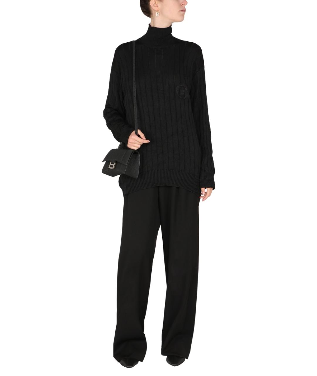 BALENCIAGA Черный шелковый джемпер / свитер, фото 3