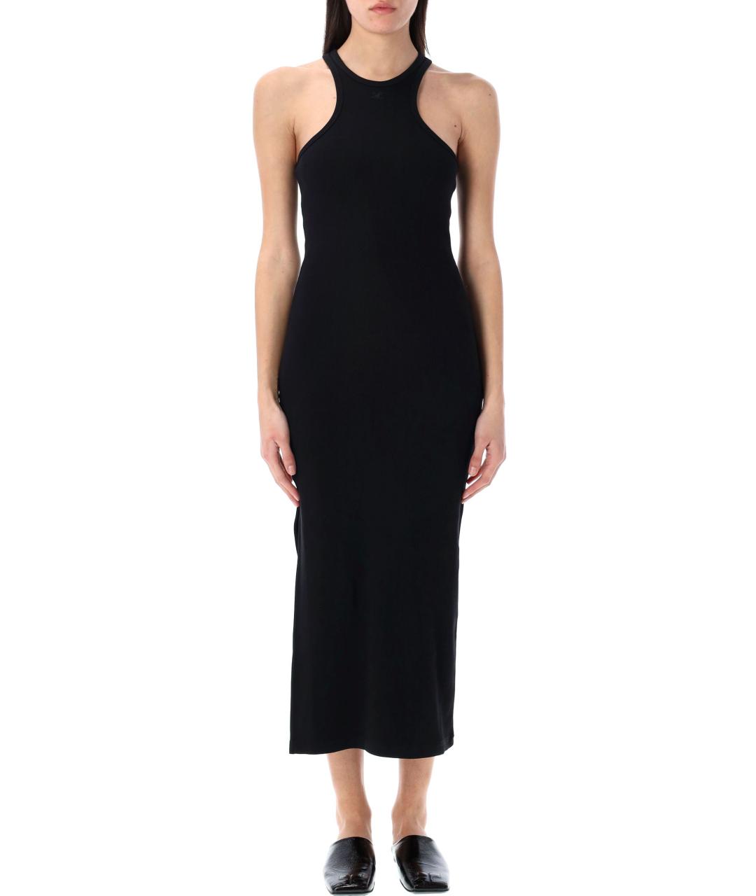 COURREGES Черное хлопковое повседневное платье, фото 2