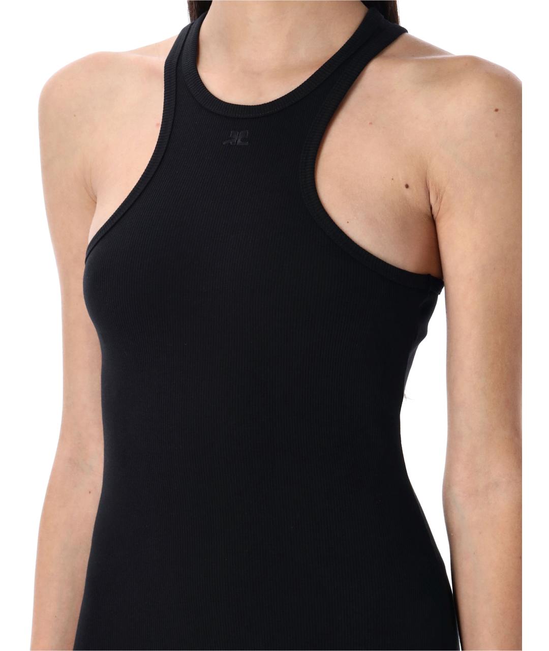 COURREGES Черное хлопковое повседневное платье, фото 4