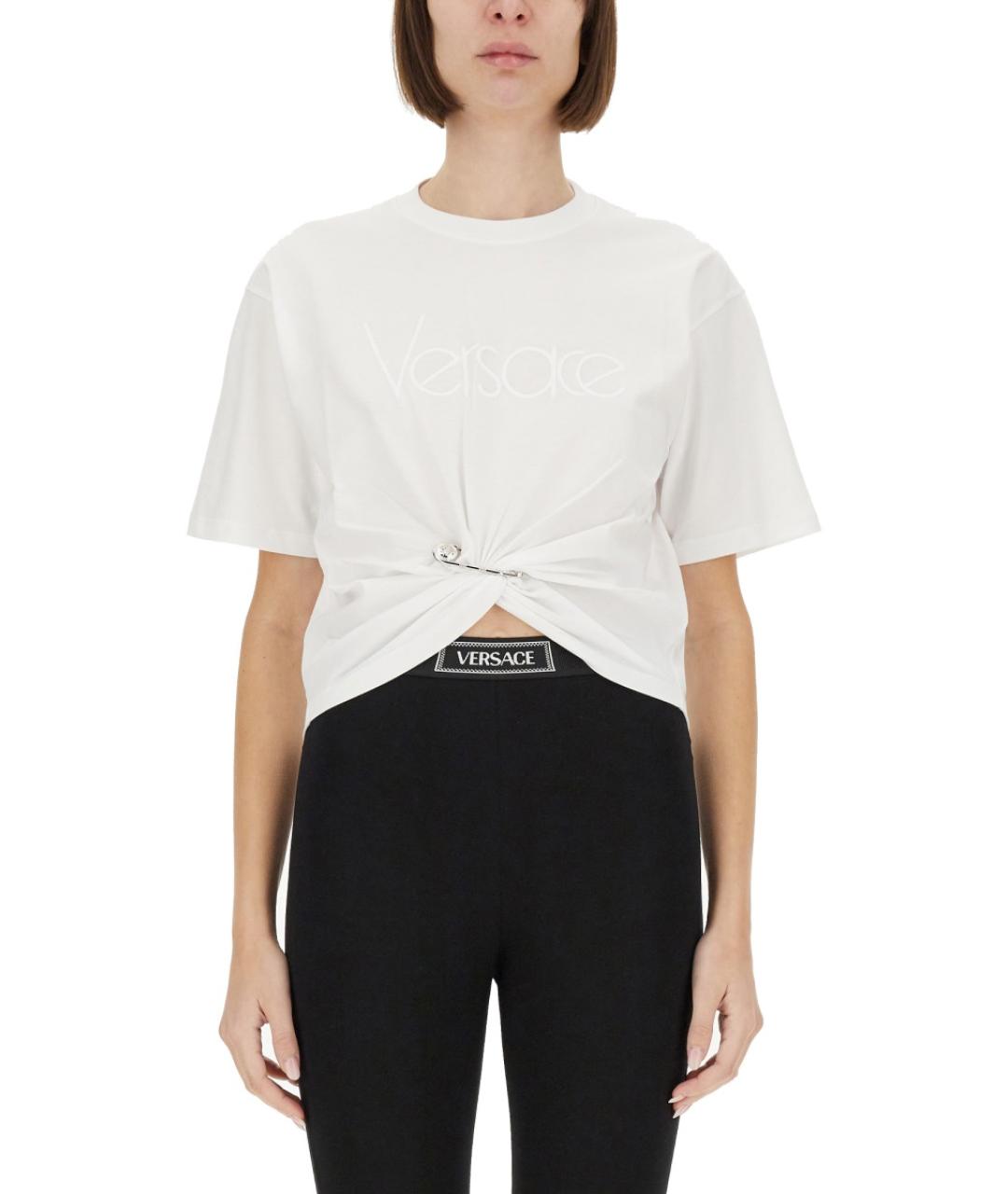 VERSACE Белая хлопковая футболка, фото 5