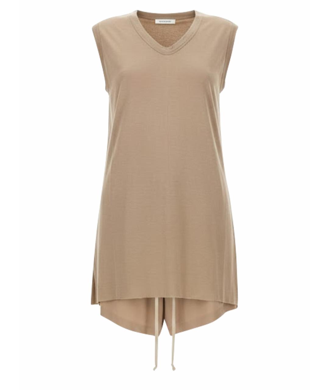 RICK OWENS Бежевая вискозная майка, фото 1