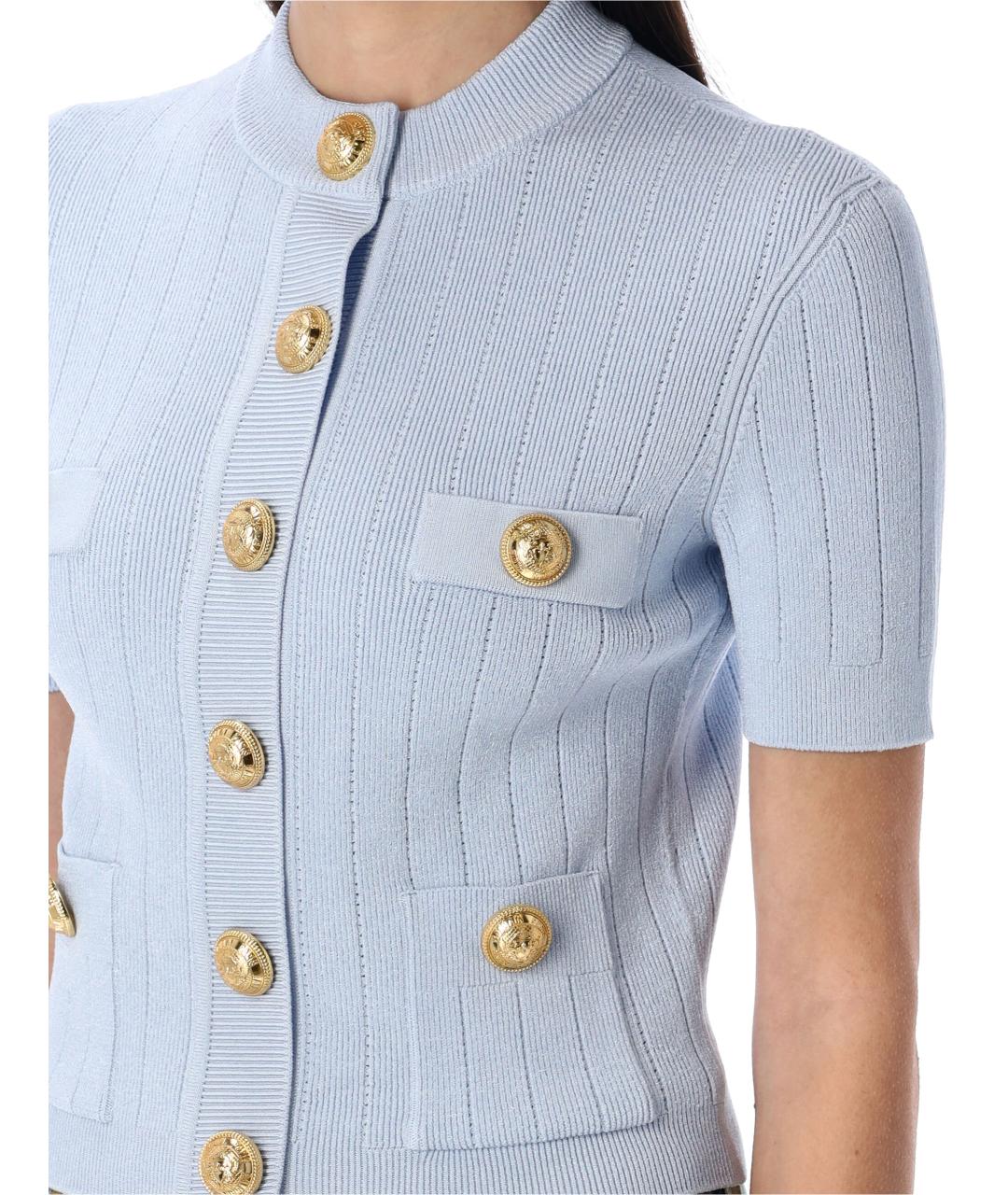 BALMAIN Голубой вискозный кардиган, фото 4