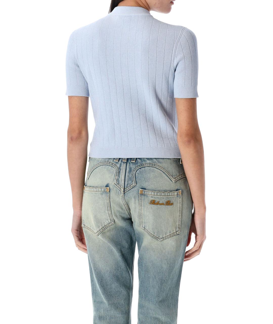 BALMAIN Голубой вискозный кардиган, фото 3