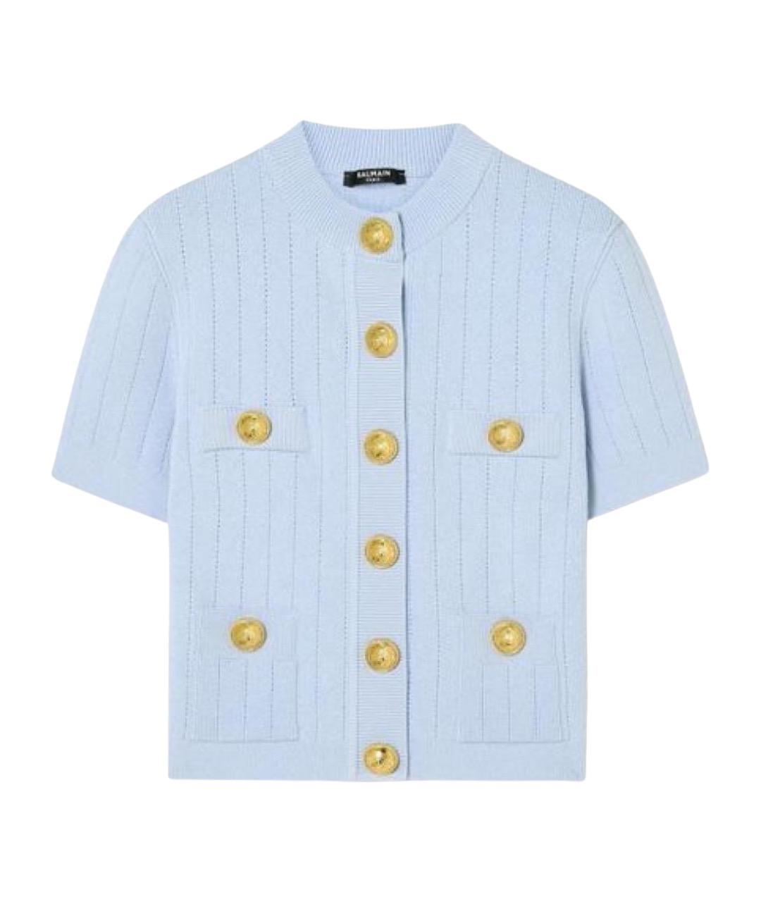BALMAIN Голубой вискозный кардиган, фото 1