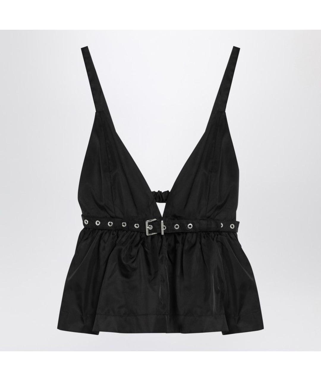 GANNI Черная полиамидовая майка, фото 3