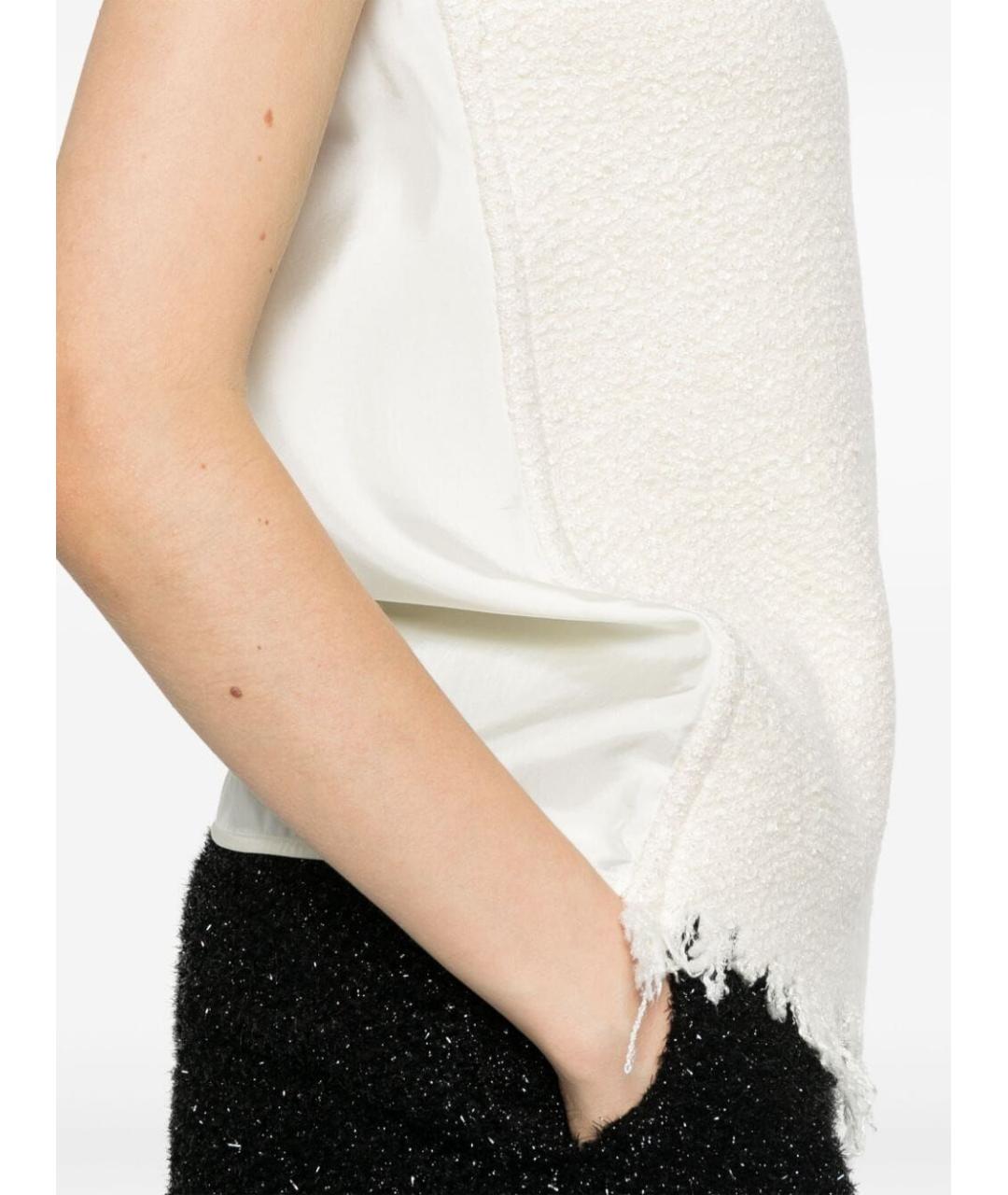 JIL SANDER Белая шерстяная блузы, фото 2