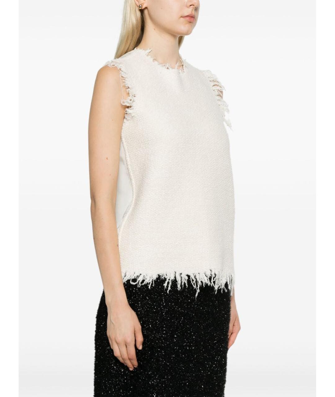 JIL SANDER Белая шерстяная блузы, фото 3