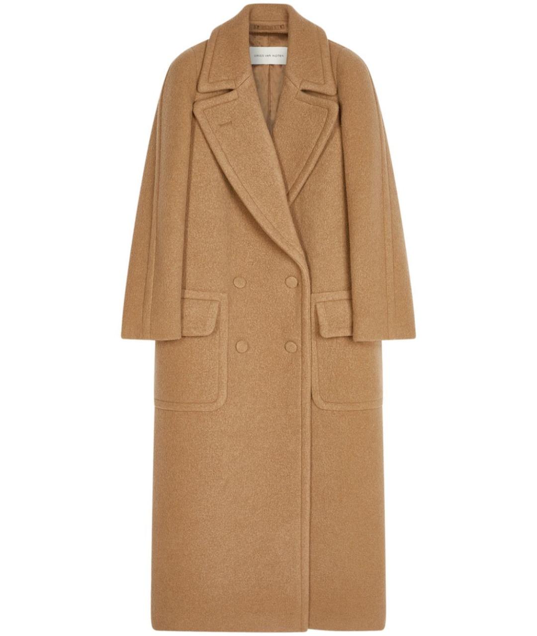 DRIES VAN NOTEN Коричневое шерстяное пальто, фото 1