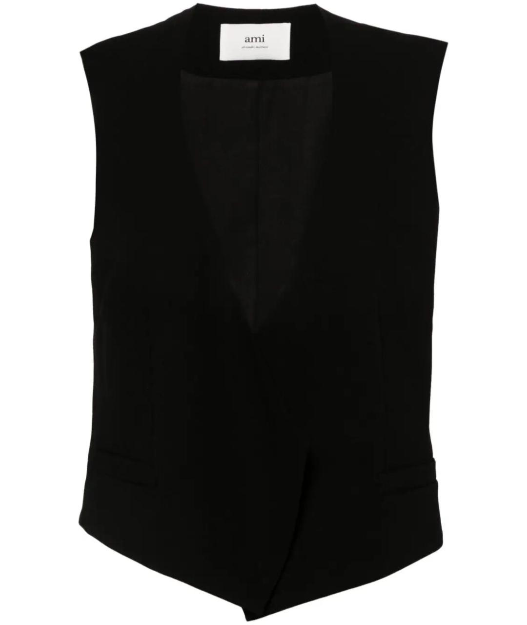 Ami Paris Черный шерстяной жилет, фото 1