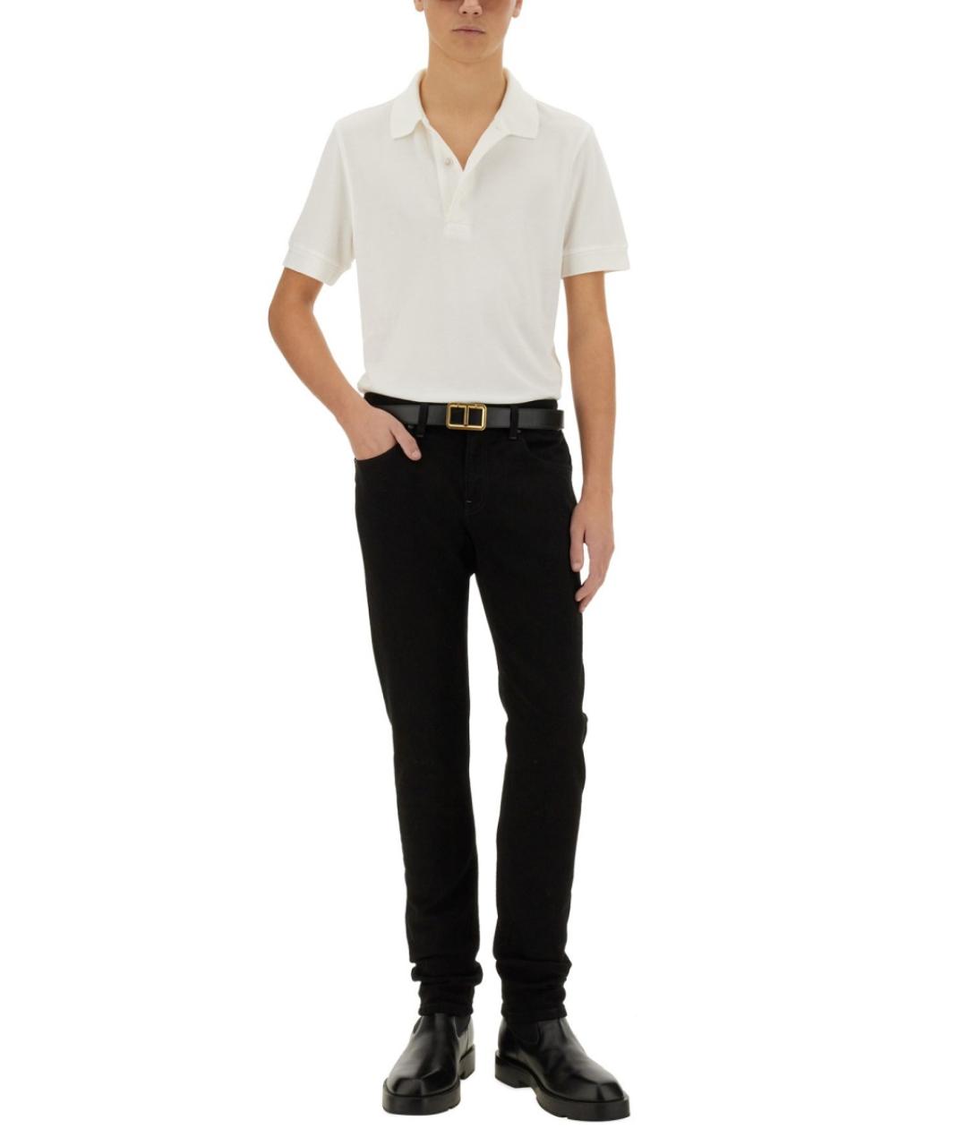 TOM FORD Белое хлопковое поло с коротким рукавом, фото 3