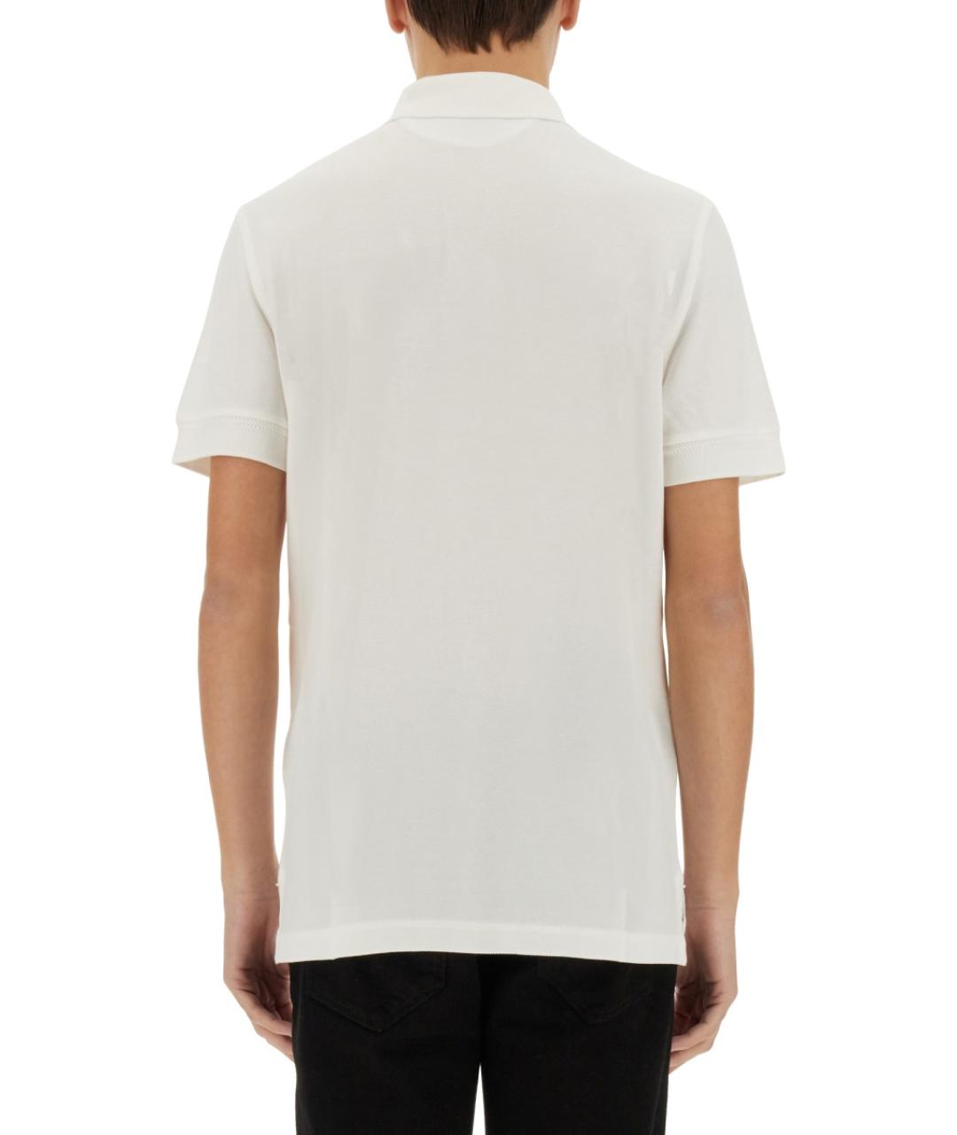TOM FORD Белое хлопковое поло с коротким рукавом, фото 4