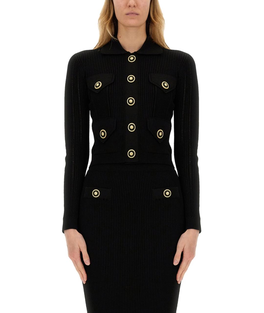 BALMAIN Черный вискозный кардиган, фото 2