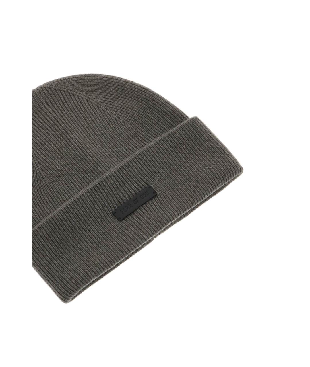 FEAR OF GOD Черная кашемировая шапка, фото 3