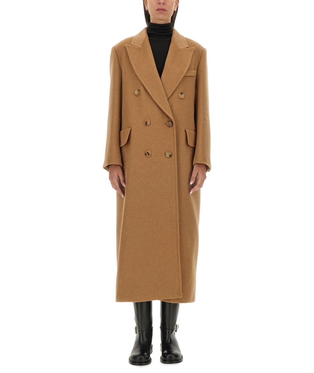 MAX MARA Коричневое шерстяное пальто, фото 2