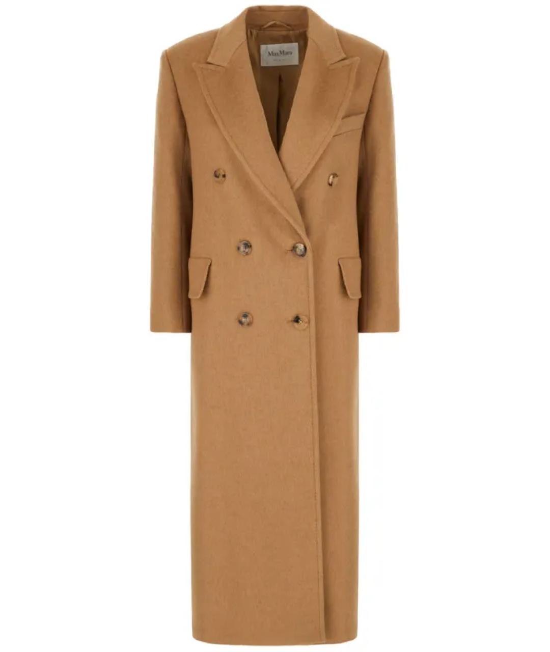 MAX MARA Коричневое шерстяное пальто, фото 1