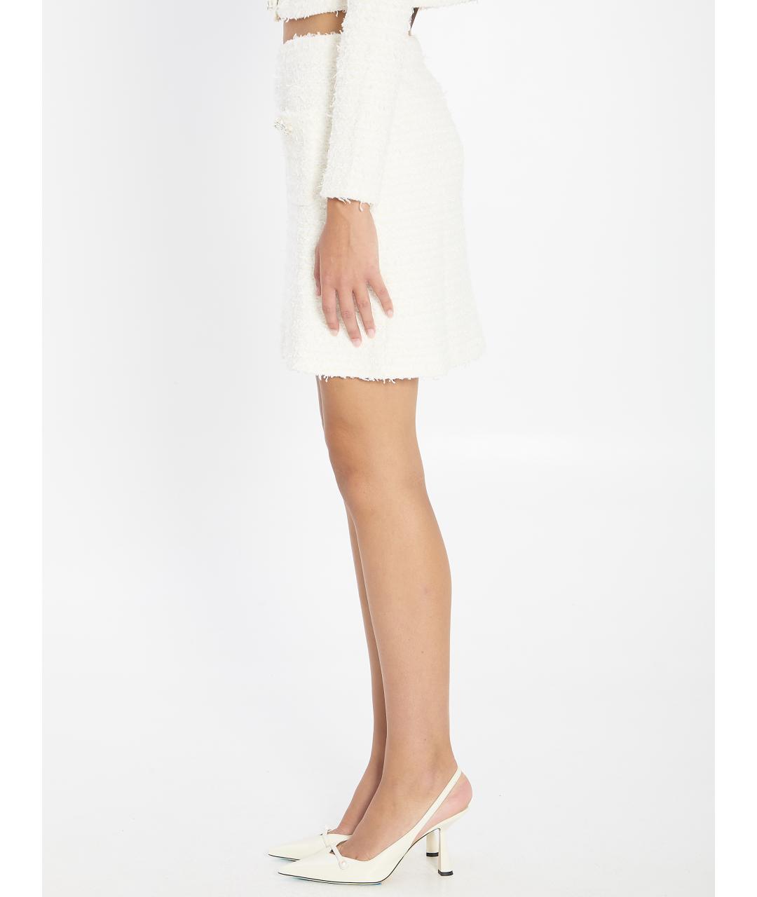 SELF-PORTRAIT Бежевая хлопковая юбка мини, фото 3