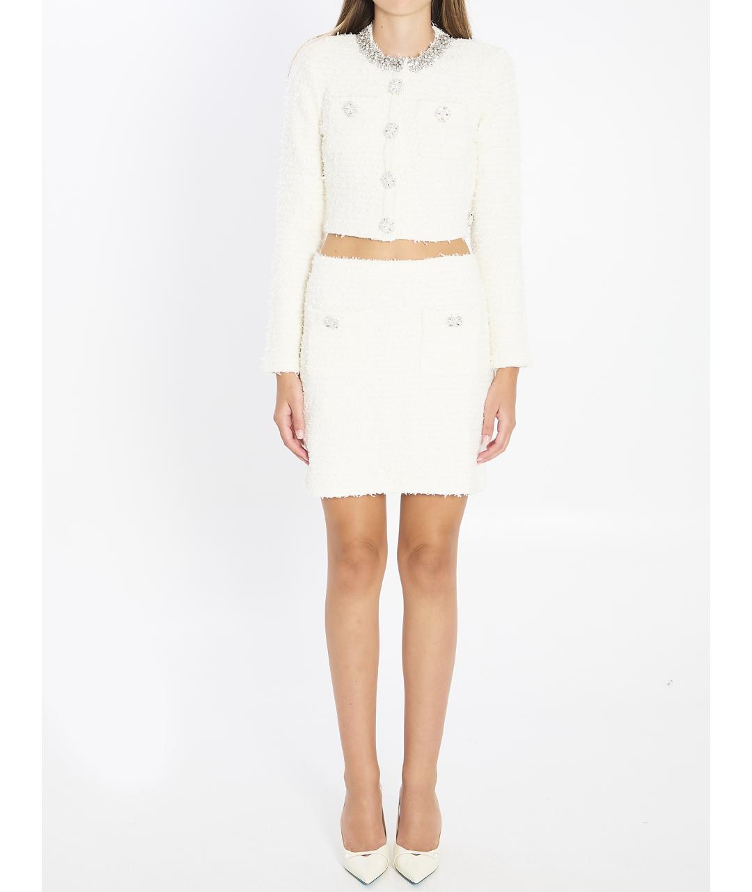 SELF-PORTRAIT Бежевая хлопковая юбка мини, фото 4