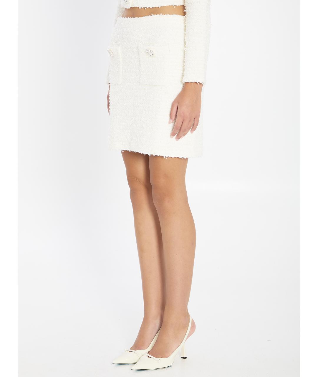 SELF-PORTRAIT Бежевая хлопковая юбка мини, фото 2