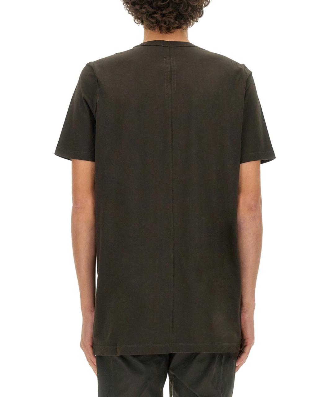 RICK OWENS Коричневая хлопковая футболка, фото 4