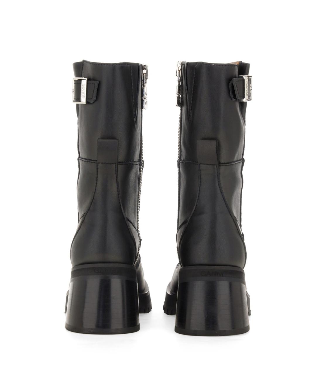 GANNI Черные кожаные ботинки, фото 3