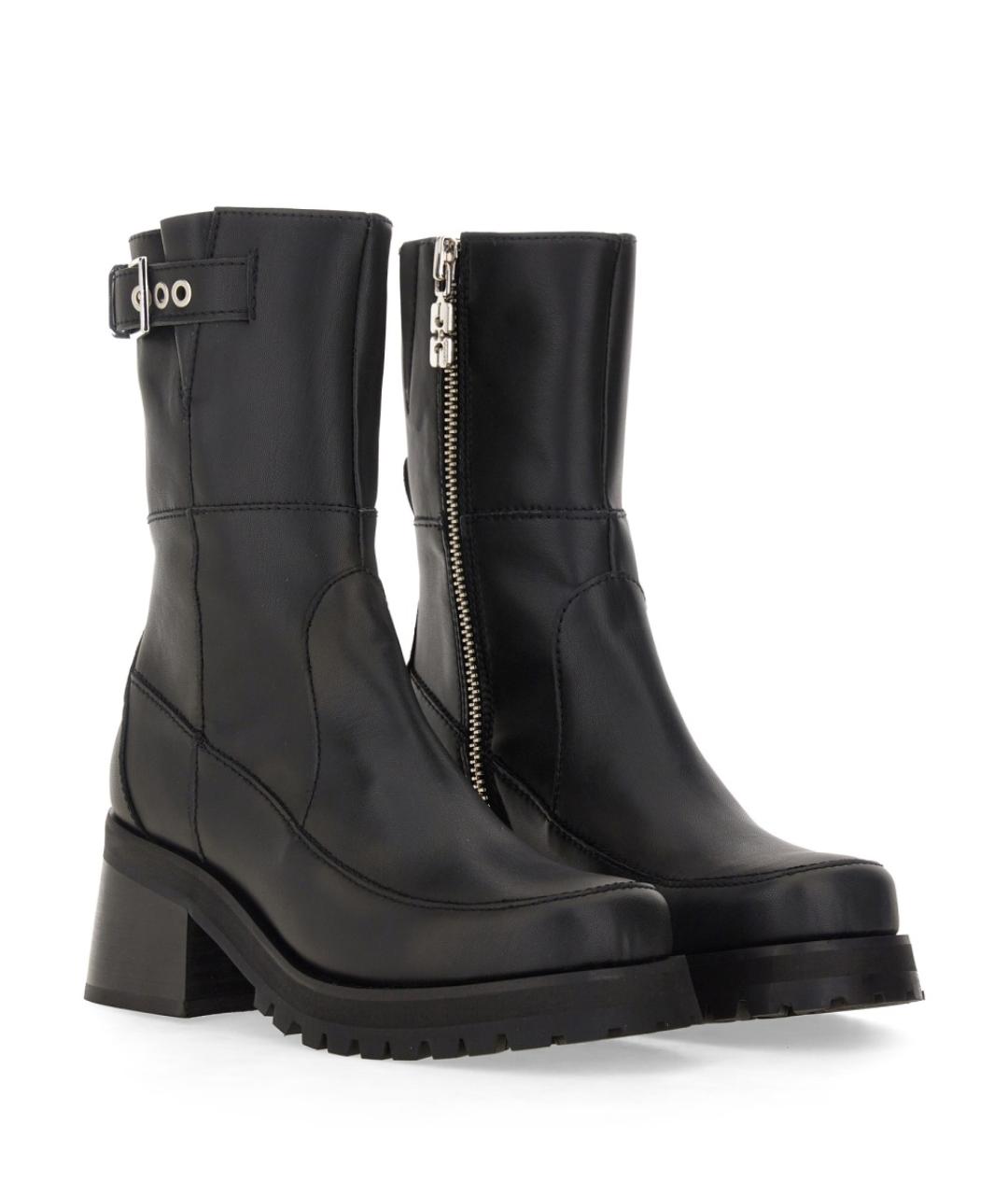GANNI Черные кожаные ботинки, фото 2