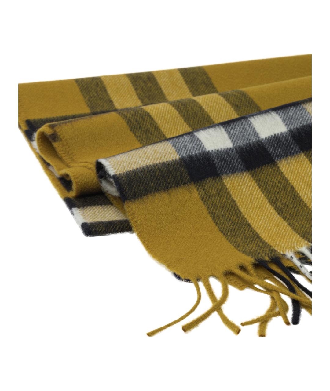 BURBERRY Горчичный кашемировый шарф, фото 2