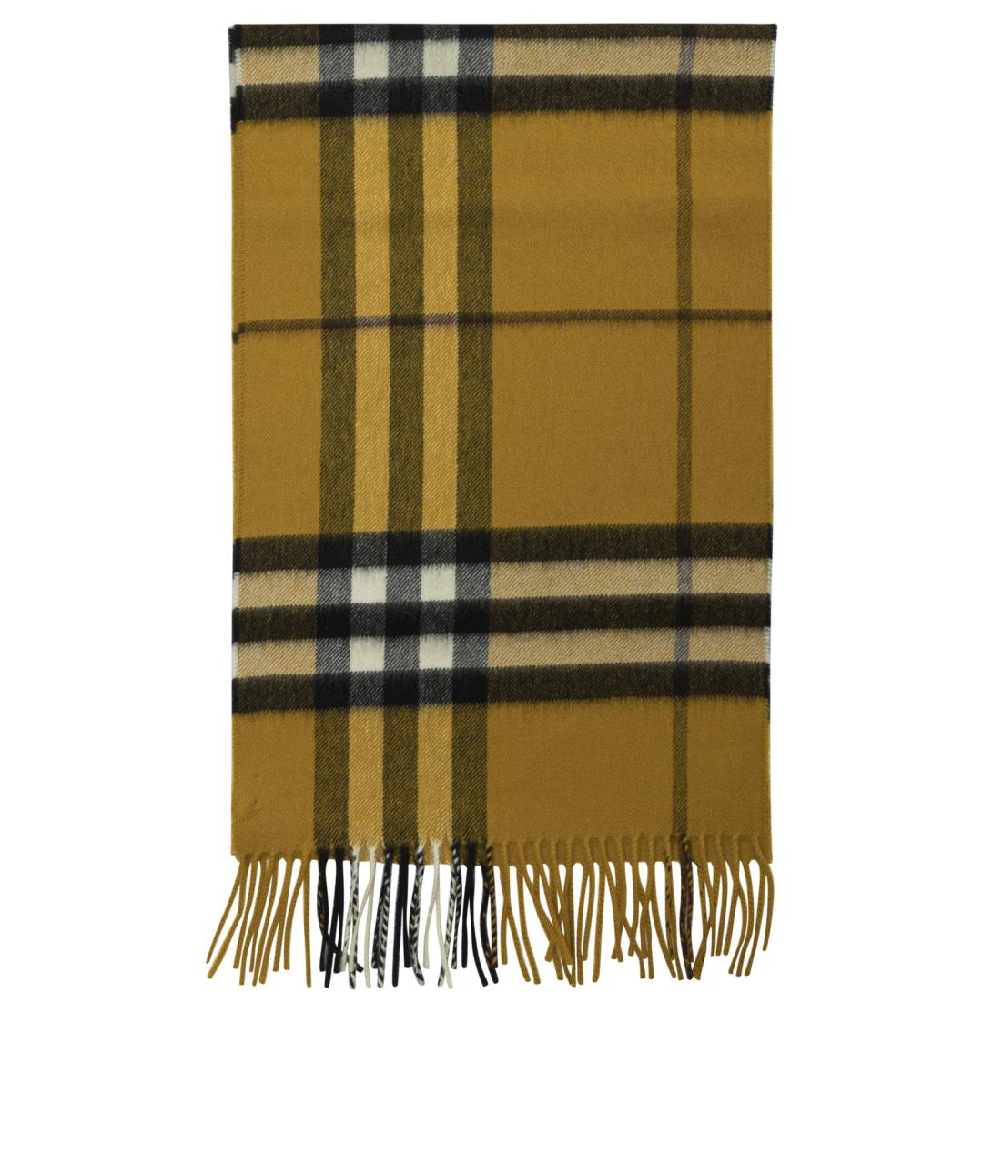 BURBERRY Горчичный кашемировый шарф, фото 1