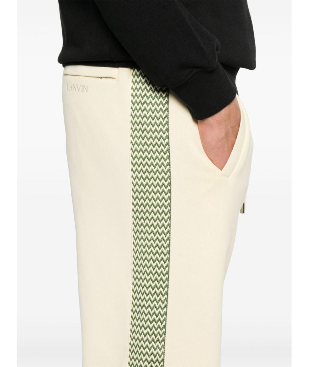 LANVIN Бежевые хлопковые повседневные брюки, фото 5