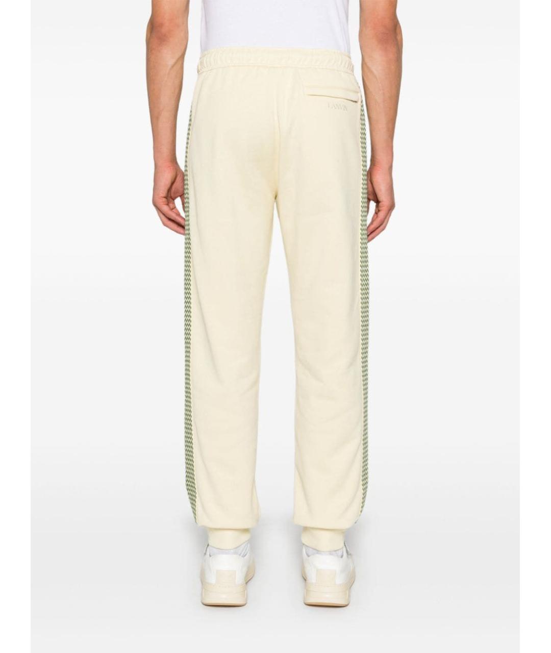 LANVIN Бежевые хлопковые повседневные брюки, фото 4