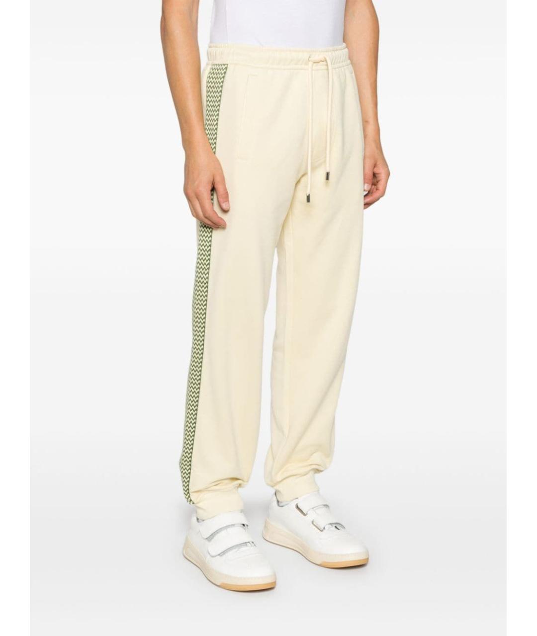 LANVIN Бежевые хлопковые повседневные брюки, фото 3