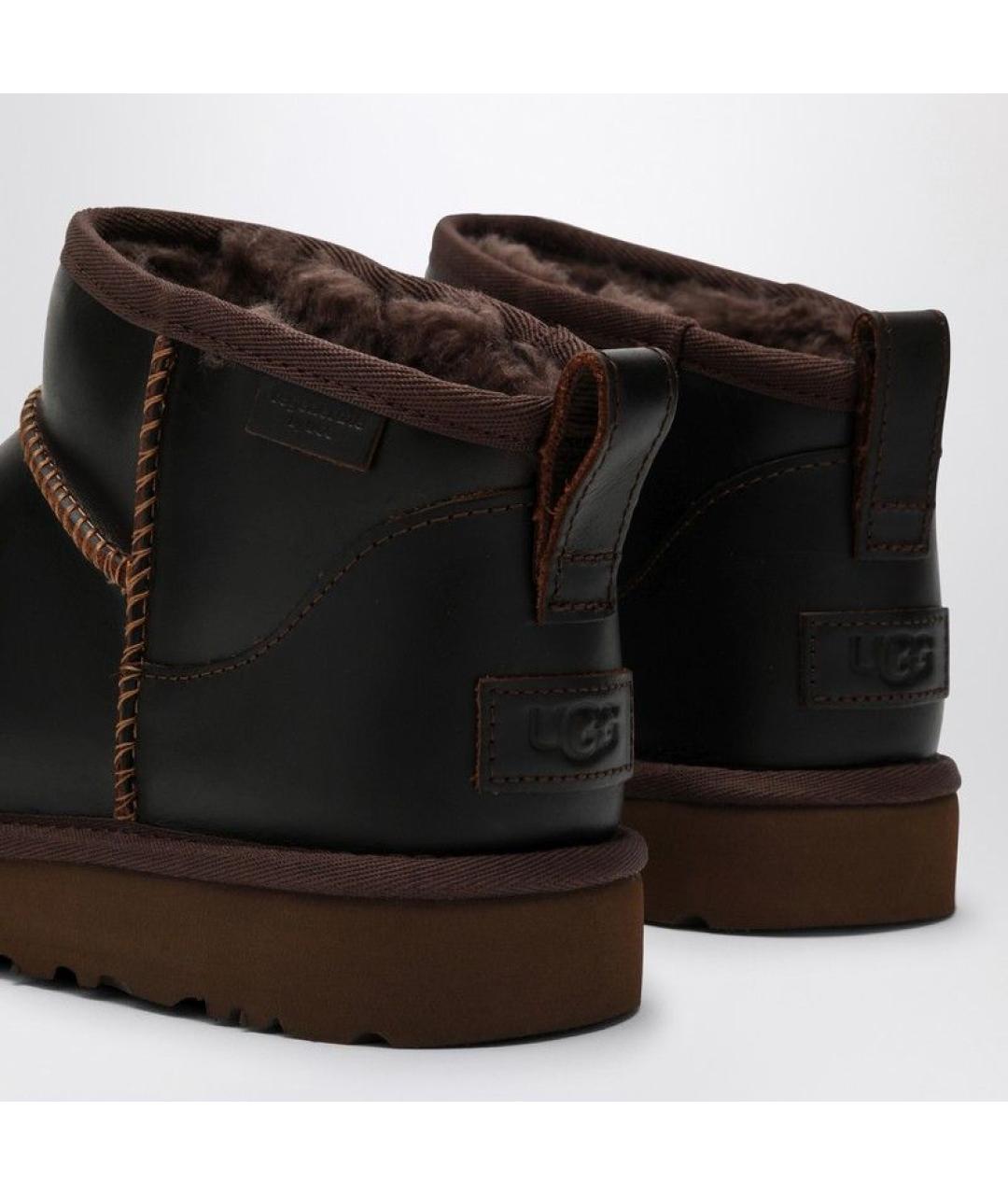 UGG AUSTRALIA Коричневые кожаные ботинки, фото 6