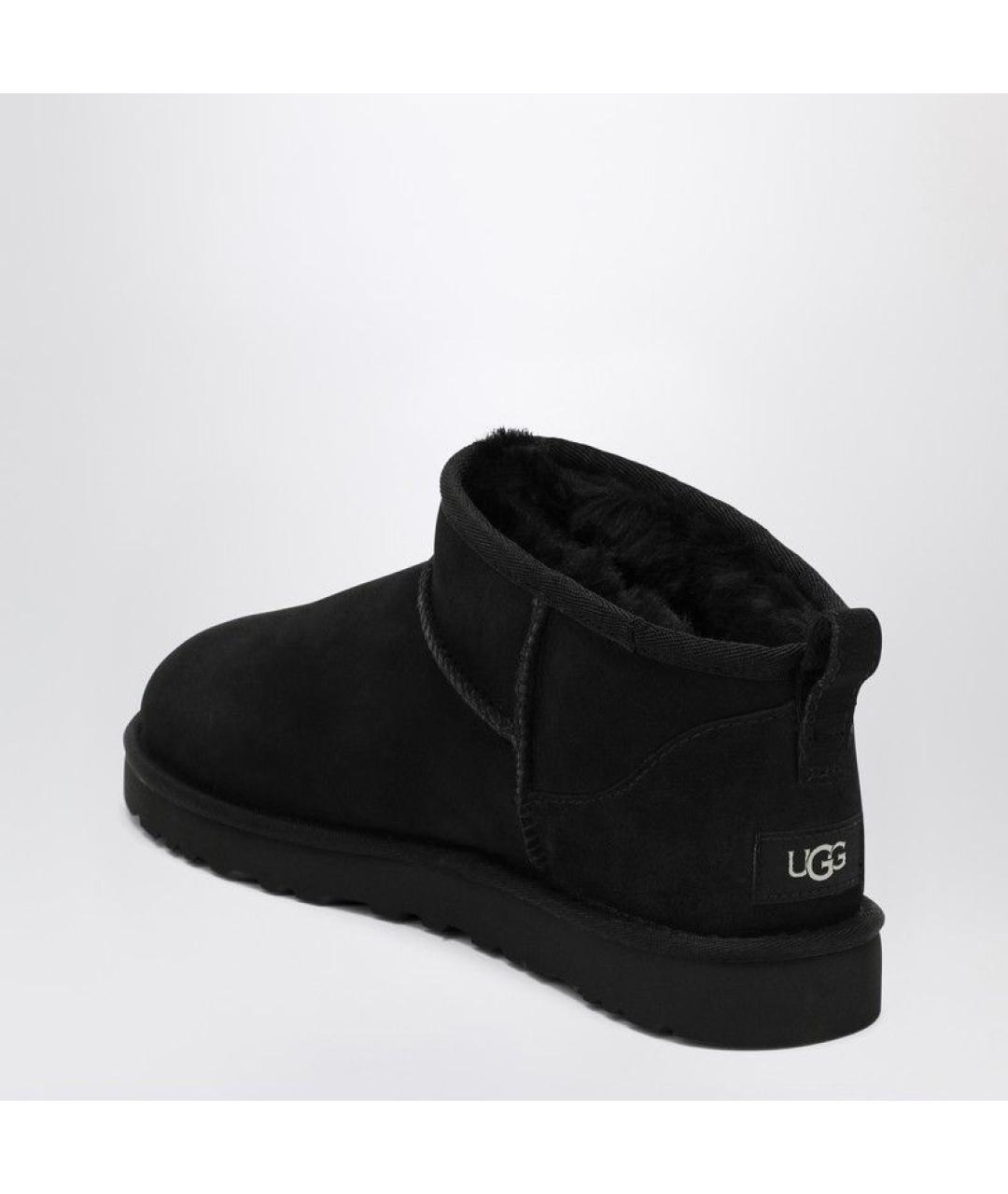 UGG AUSTRALIA Черные нубуковые низкие ботинки, фото 3