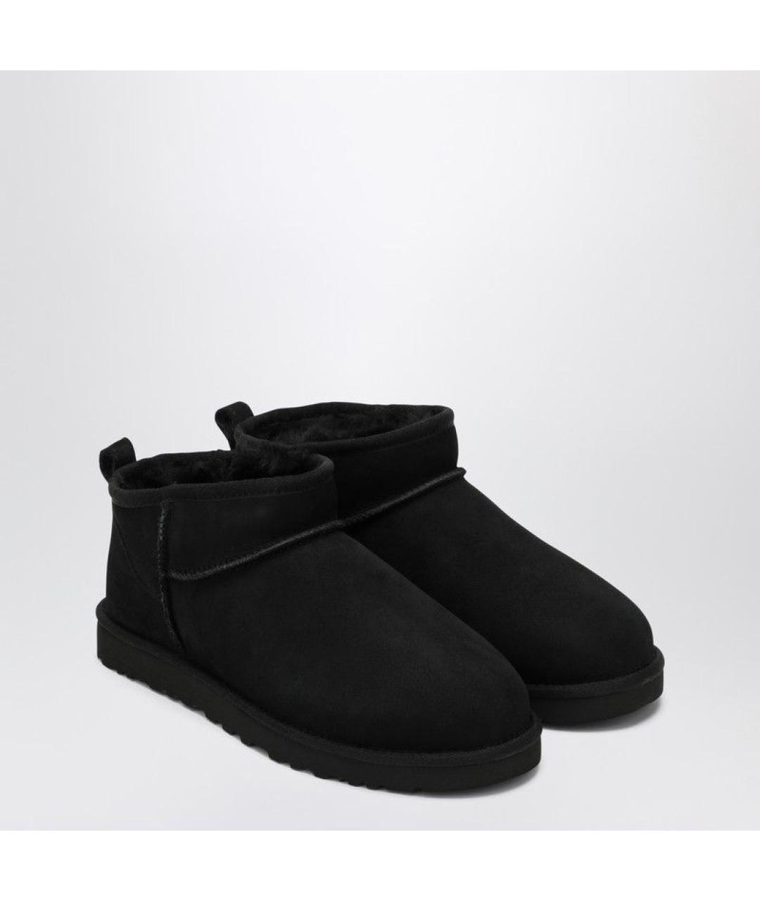 UGG AUSTRALIA Черные нубуковые низкие ботинки, фото 2