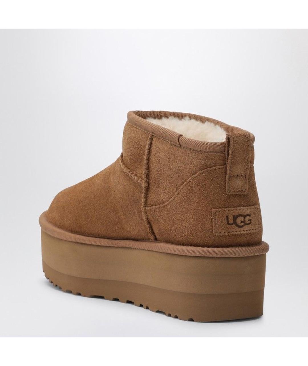 UGG AUSTRALIA Коричневые нубуковые ботинки, фото 3