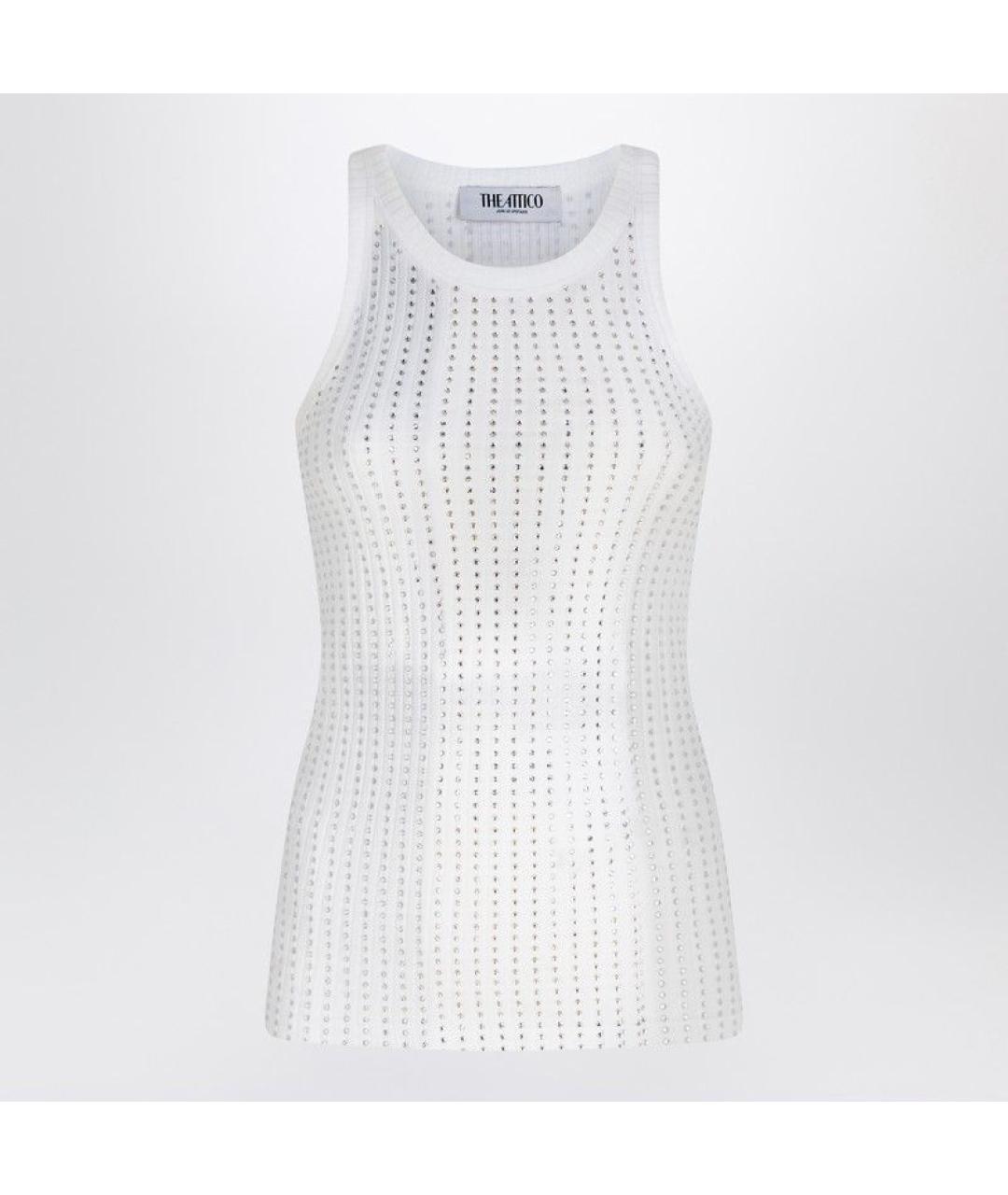 THE ATTICO Белая хлопковая майка, фото 3