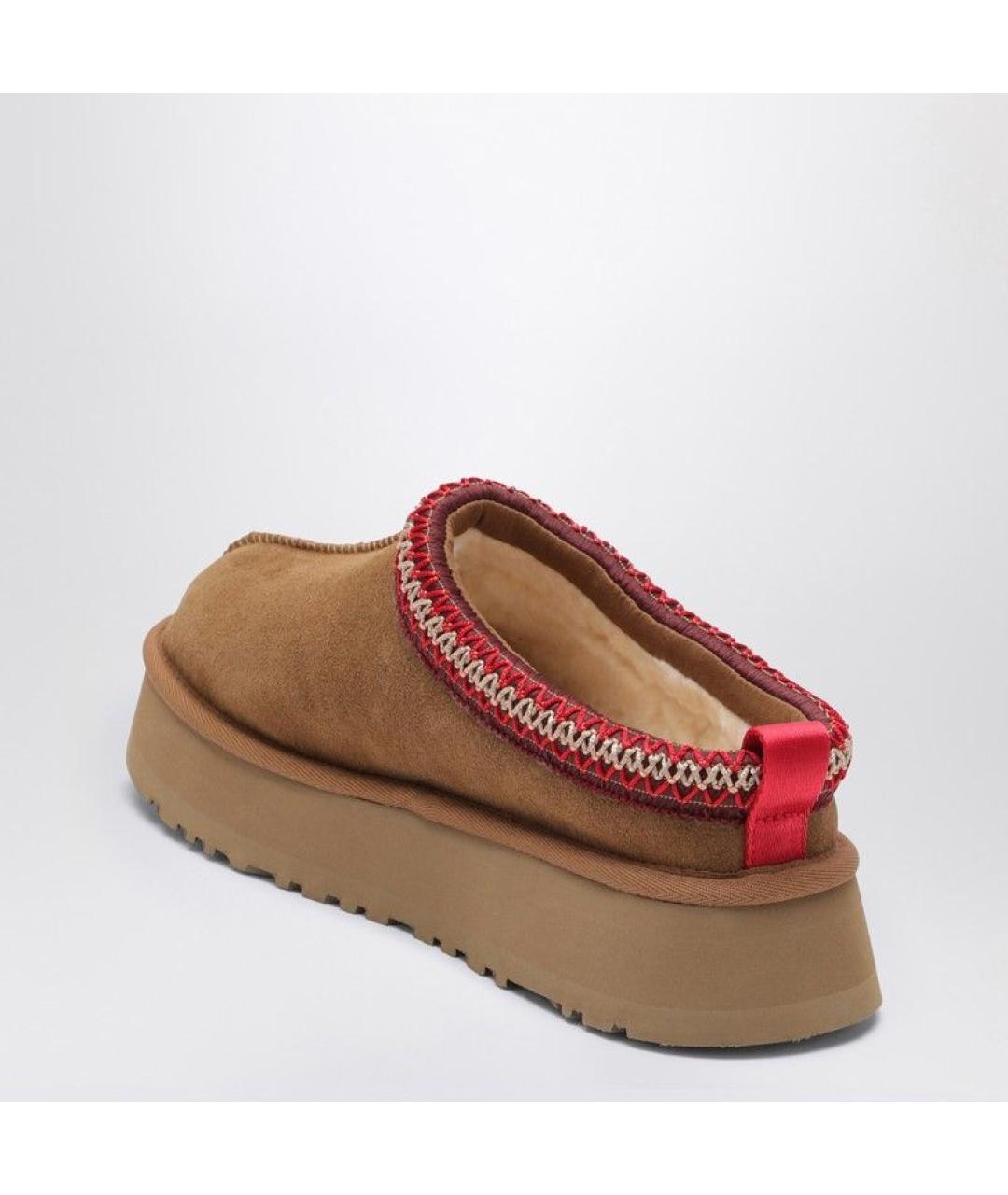 UGG AUSTRALIA Коричневые кожаные сабо, фото 3