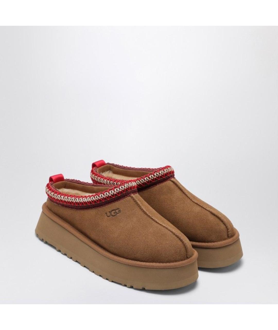 UGG AUSTRALIA Коричневые кожаные сабо, фото 2