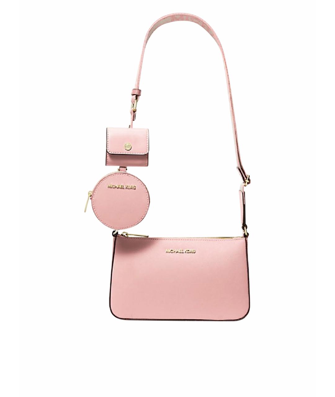 MICHAEL KORS Розовая кожаная сумка через плечо, фото 1