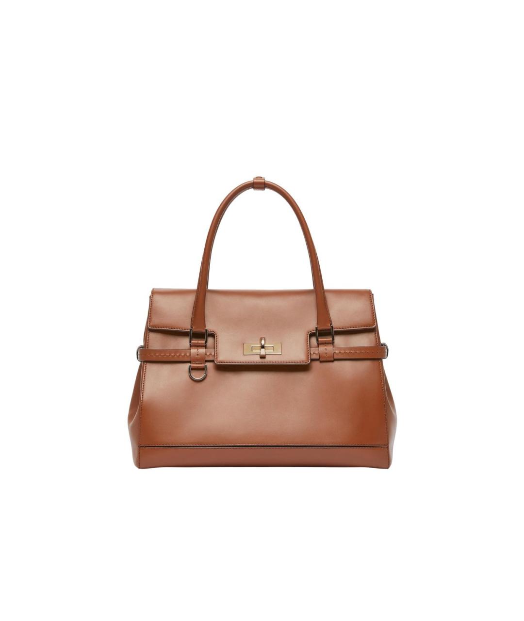 MAX MARA Коричневая кожаная сумка тоут, фото 1