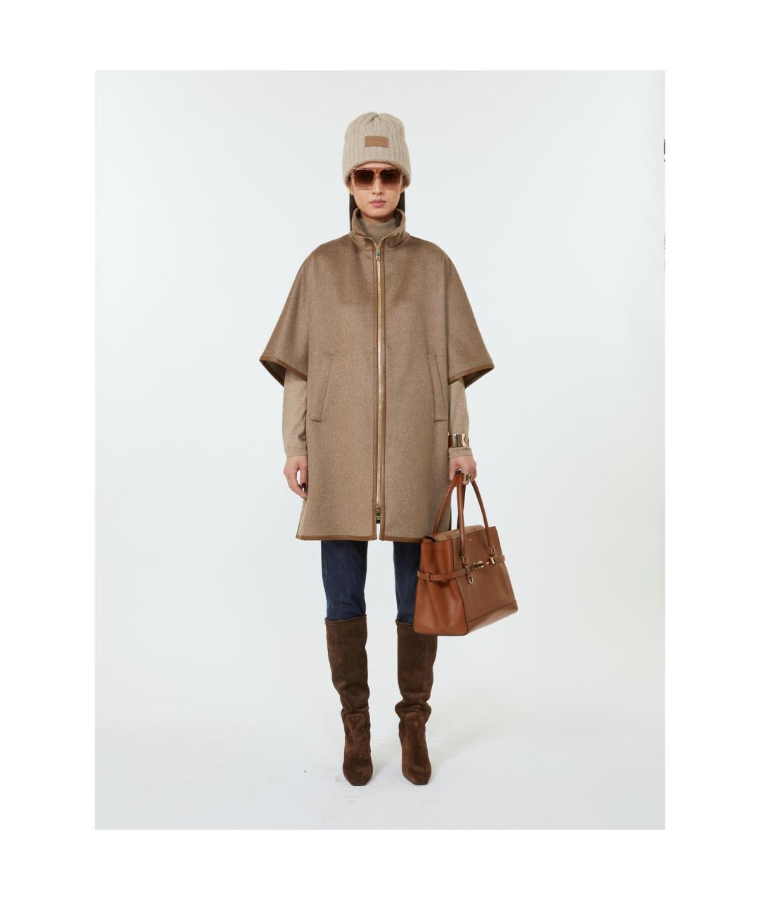 MAX MARA Коричневая кожаная сумка тоут, фото 4